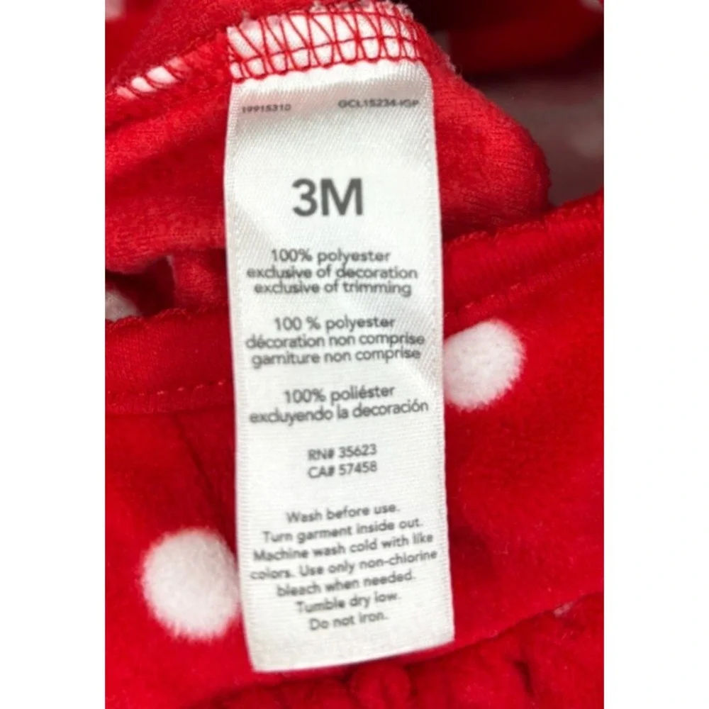 Carters Infant Fleece Footed Sleeper Pajamas Red Reindeer Holidays Size 3 Months